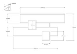 Hanah Home Karen Estantería de Pared Nogal y Antracita 120x75x22 cm
